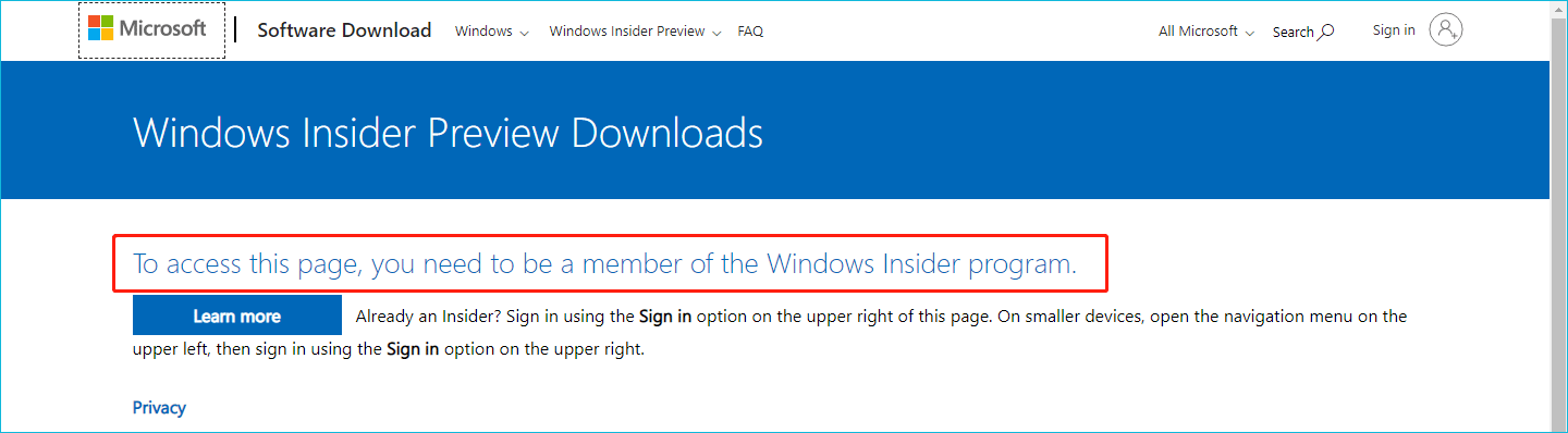 be a member of the Windows Insider Program