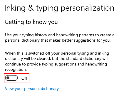 Stop Cortana from Getting to know you