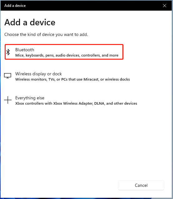 add Bluetooth device to Windows 11