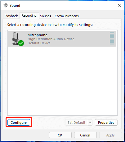 configure microphone in Windows 11