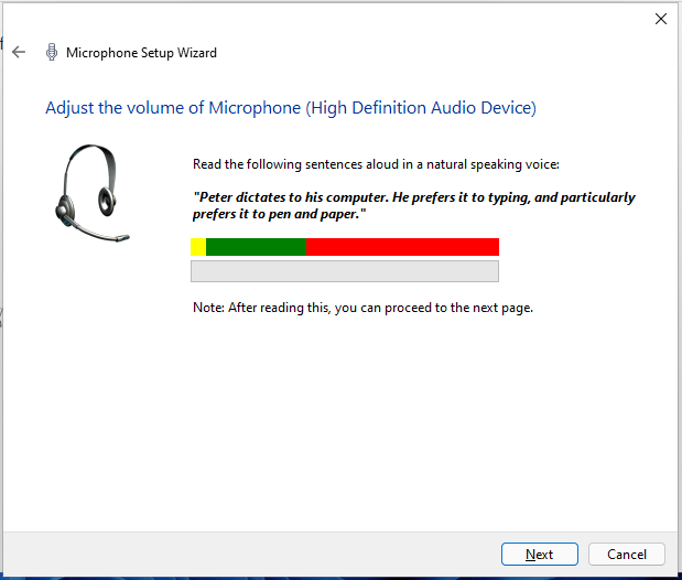 test microphone in Windows 11
