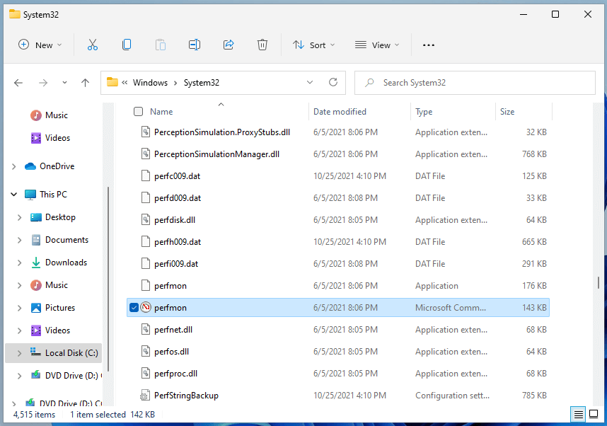 Open Windows 11 Performance Monitor Within File Explorer