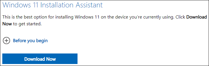 Windows 11 installation assistant