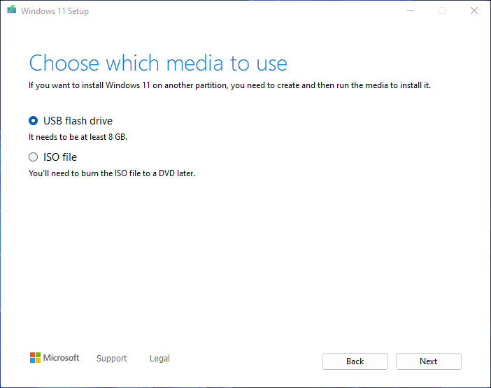 run Windows 11 Media Creation Tool