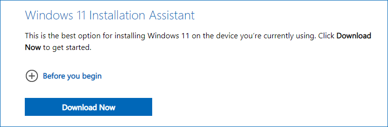 download Windows 11 Installation Assistant