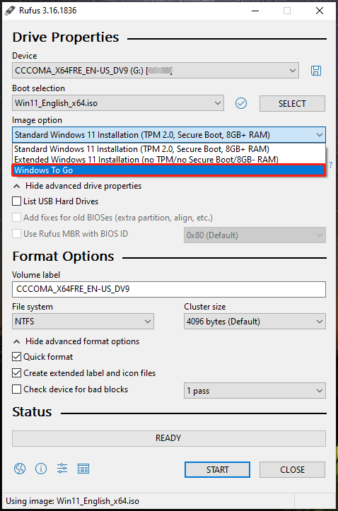 burn Windows 11 to a USB drive