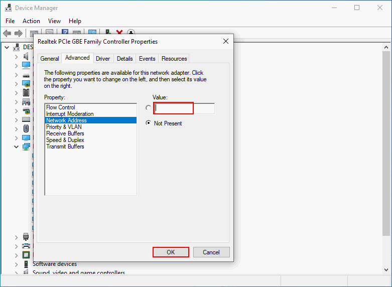 Change MAC address