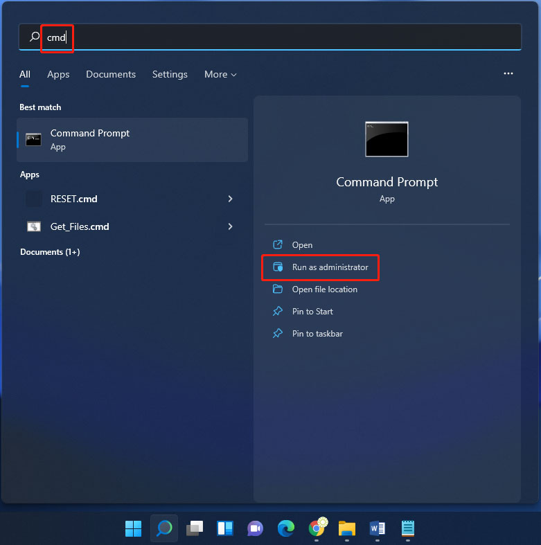 run cmd as administrator