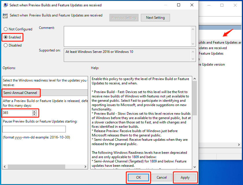 edit Group Policy to pause Windows updates