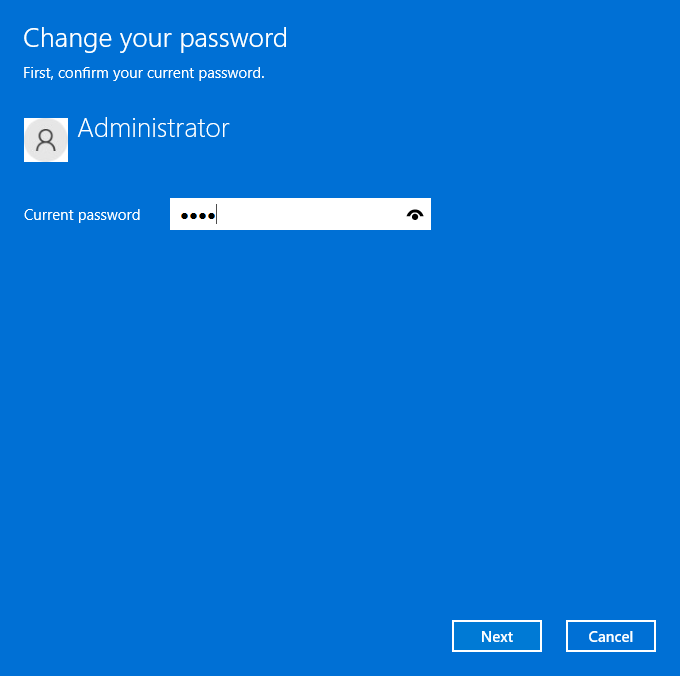 enter your current password