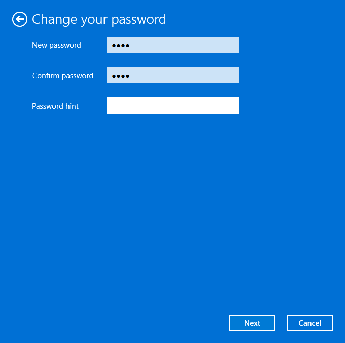 enter your new password