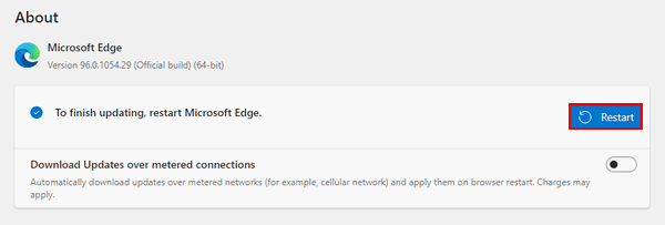 Restart Microsoft Edge