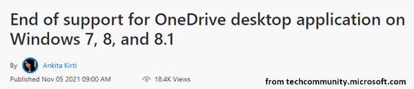 OneDrive end of support