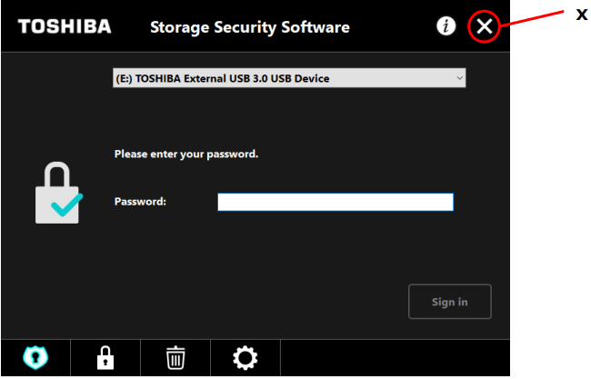 enter password to unlock the protected device