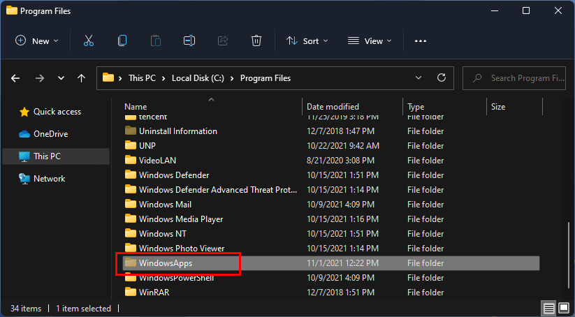 Windows 11/10 Store apps location