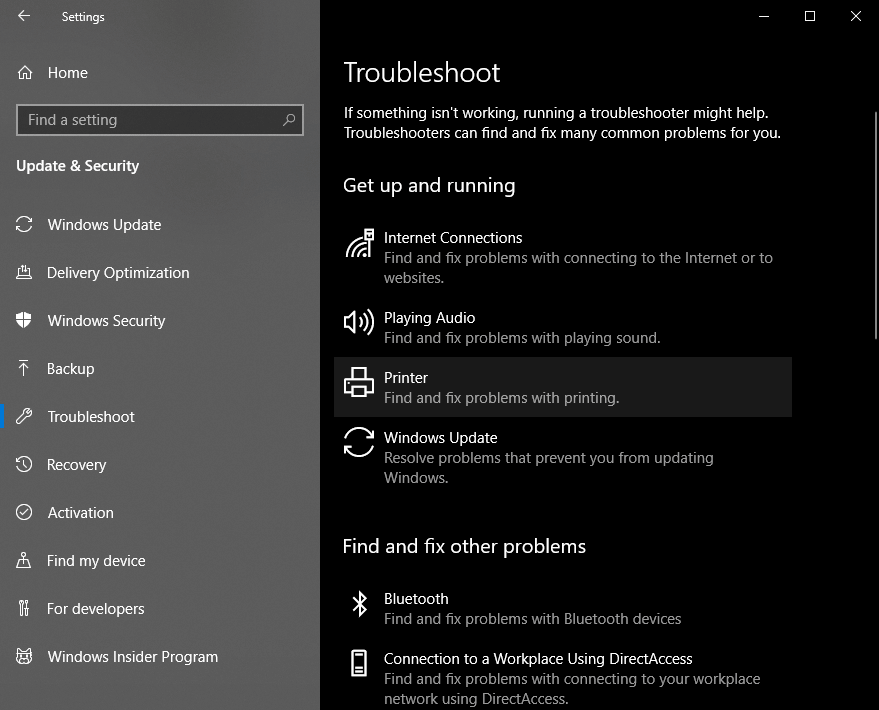 Windows hardware troubleshooter