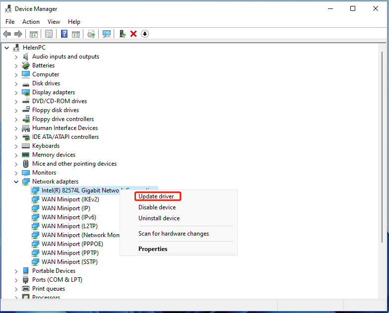 update Windows 11 network driver