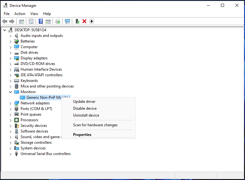 disable enable PnP monitor