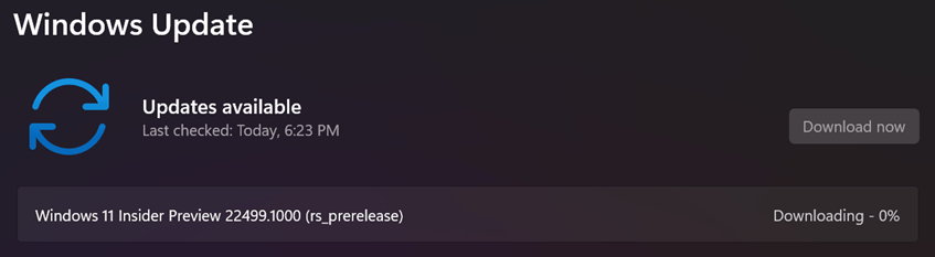 Windows 11 Insider Preview 22499.1000 rs_prerelease