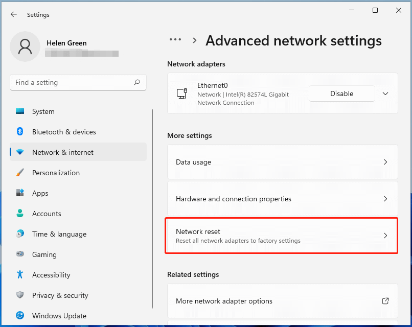 reset network