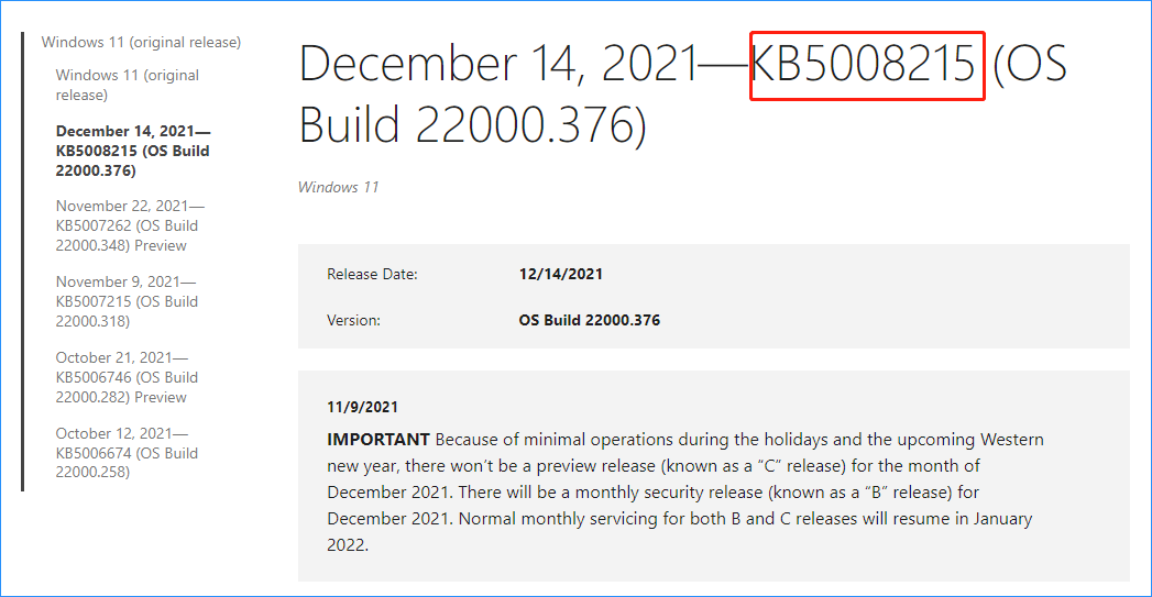 KB numbder