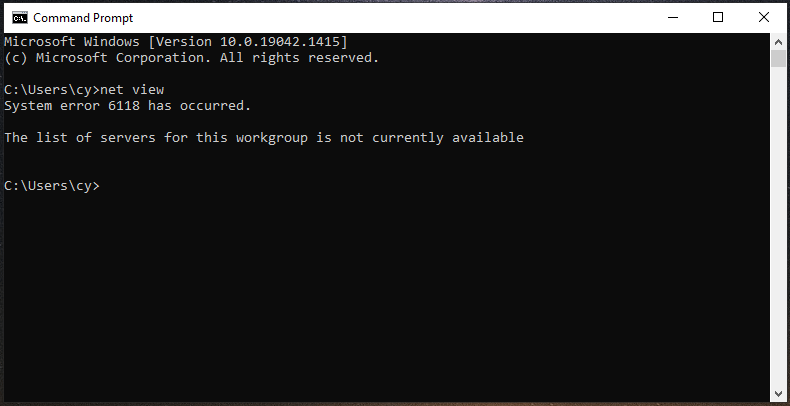 system error 6118