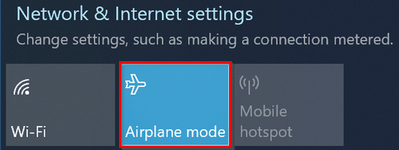 Wi-Fi and Airplane mode