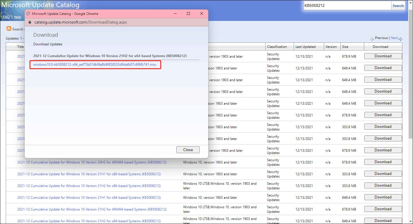 download Windows 10 KB5008212