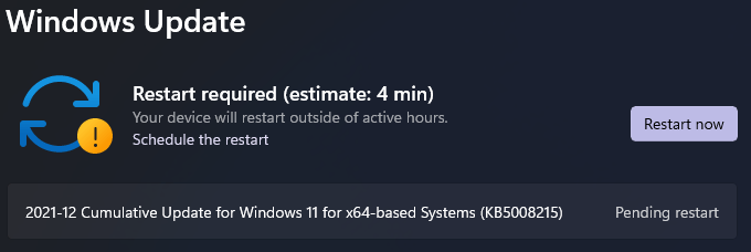 get Windows 11 KB5008215 from Windows Update