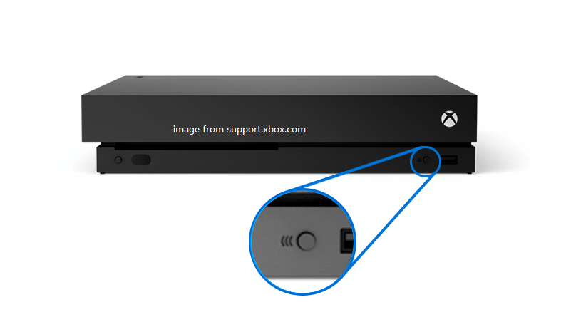 Pair button on Xbox One Console