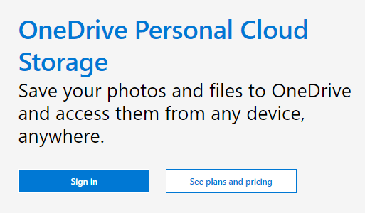 Sign in with your OneDrive account