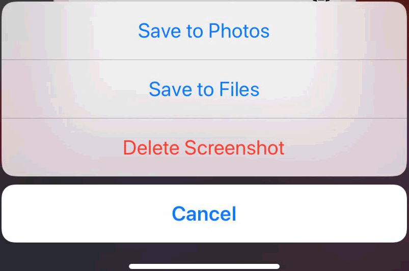 save or delete the screenshot