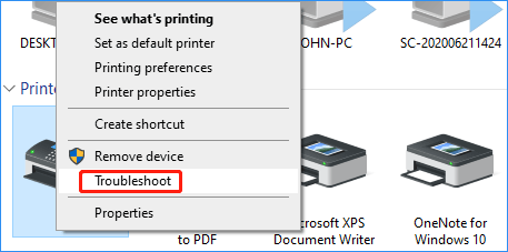 troubleshoot printer