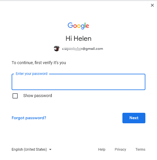 verify your Google account
