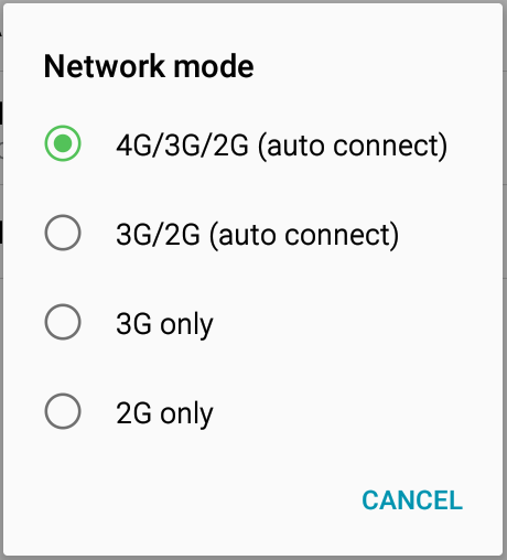 change network mode to auto
