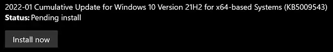 Windows 10 KB5009543