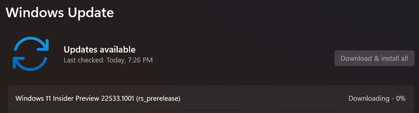 Windows 11 Insider Preview 22533.1001 (rs_prerelease)