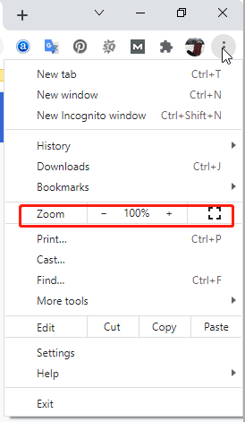 zoom feature in Chrome