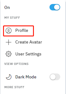 click the Profile option