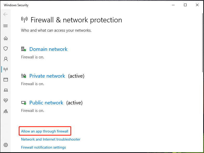 allow an app through firewall