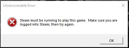 New World unrecoverable error steam must be running to play this game