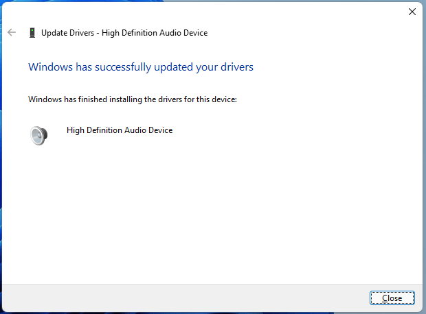 Windows has successfully updated your drivers