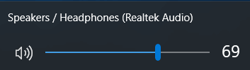 adjust sound volume via the taskbar