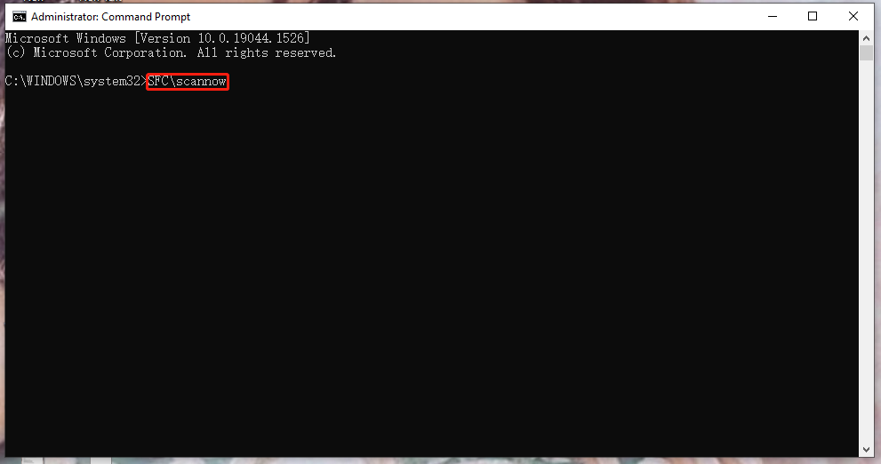 paste SFC/scannow