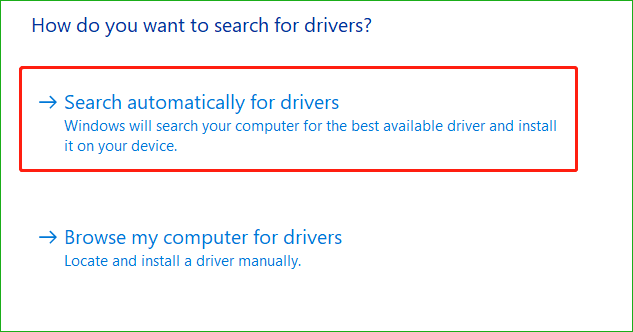 update driver in Device Manager