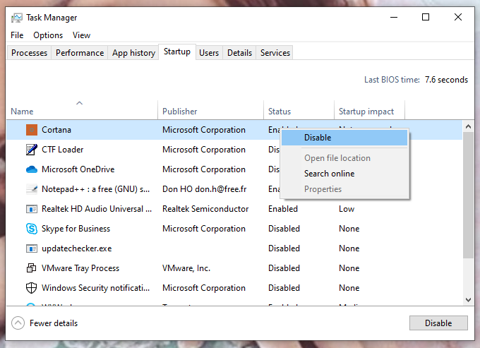 disable all the programs