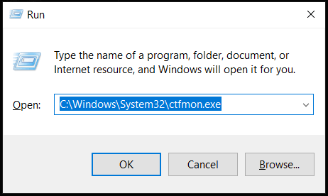 run ctfmon.exe