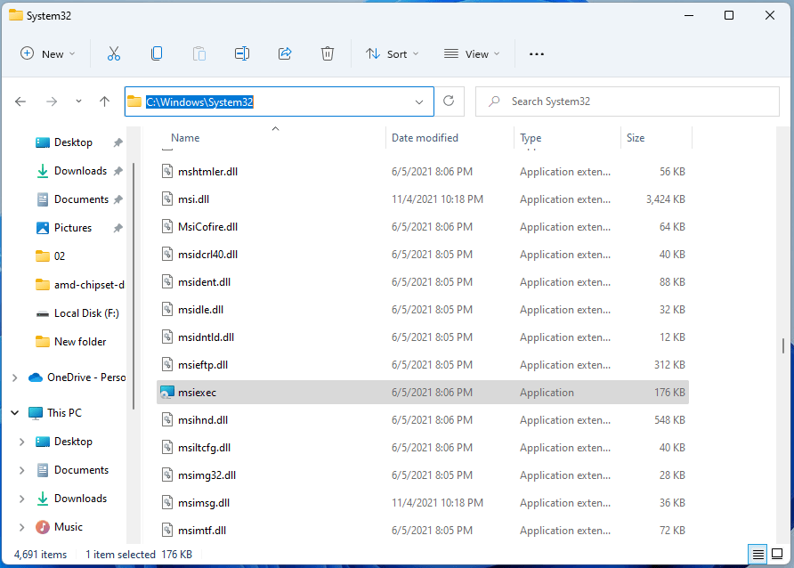 locate msiexec.exe file location