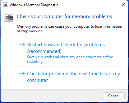 Windows Memory Diagnostic