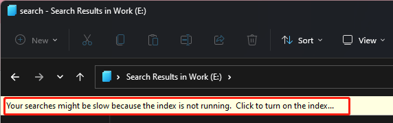 your searches might be slow because the index is not running